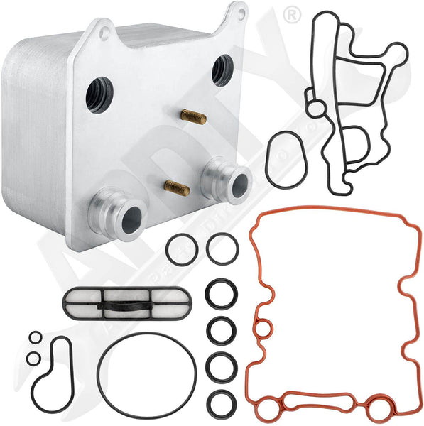 APDTY 015339 Engine Oil Cooler Kit w/ Gaskets, O-rings, & Filter (6.0L Diesel)
