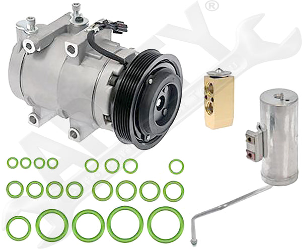 APDTY AC Air Conditioning Compressor Kit w/ Dryer, Expansion Valve & Orings