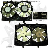 APDTY 731811 Radiator & Condenser Dual Cooling Fan Assembly 01-03 Rodeo AT 4-Cyl