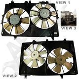 APDTY 731066 Radiator & AC Condenser Dual Cooling Fan Motor Shroud Assembly