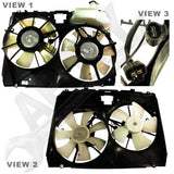 APDTY 732177 Radiator Condenser Cooling Fan Assembly w/Coolant Bottle 06 Sienna
