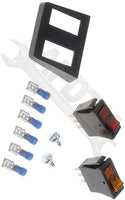 APDTY 97032 Dual Rocker Switch Trim Kit With Bezel Two Switches Red & Amber