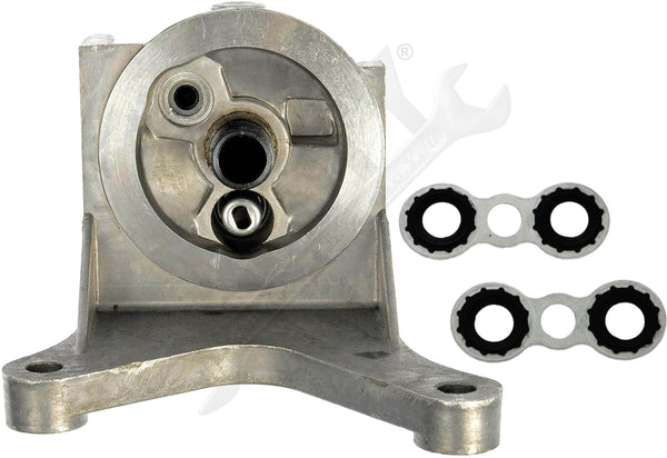 APDTY 028146 Engine Oil Filter Adapter Block Housing Aluminum