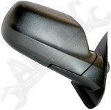 APDTY 0662602 Right Side View Mirror Black; Heated; w/o Memory