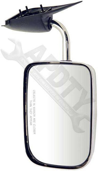 APDTY 066333 Side View Mirror - Right , Manual, Chrome & Black