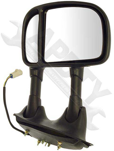 APDTY 066474 Side View Mirror - Left , Power, Telescopic, Black, Round Plug