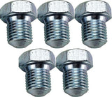 APDTY 101270 Oil Drain Plug; Pack Of 5; Standard M14-1.50, Head Size 19mm