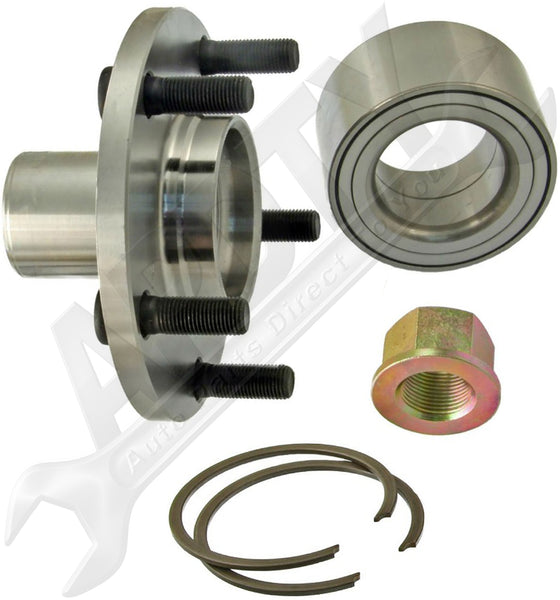 APDTY 104236 Wheel Hub Bearing Kit w/Outer Flange, Bearing, Clip & Wheel Studs