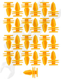 APDTY 104739 Push Pin Nylon Plastic Retainer Clip Rivet; Door Panel Clips; (25)