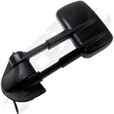 APDTY 112614 Side View Dual Mirror Assembly For Towing Turn Signal In Glass Left