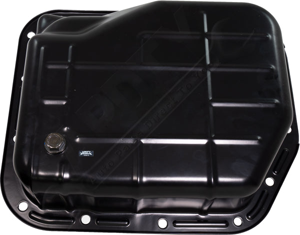 APDTY 112743 Transmission Oil Pan (Upgraded Design With Drain Plug & Drain Hole)