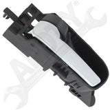 APDTY 117643 Interior Door Handle Front Rear Left Chrome Lever Black Knob