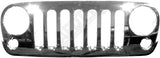 APDTY 133762 Grille Grill Assembly Chrome Plastic Fits 2007-15 Jeep Wrangler JK