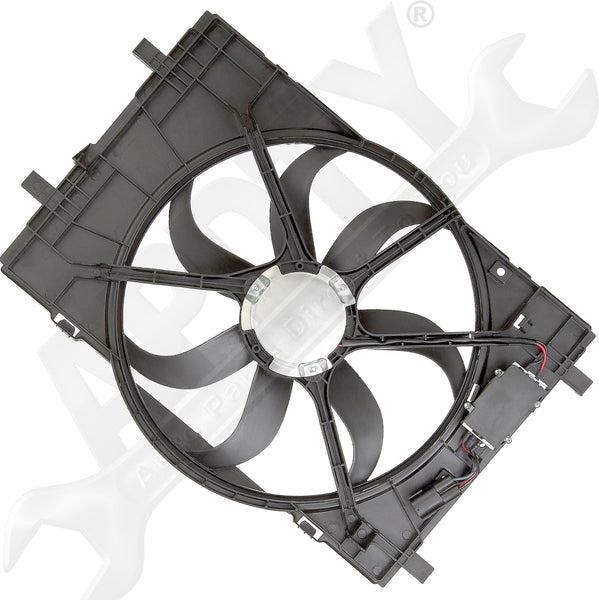 APDTY 133824 Radiator Cooling Fan Blade Shroud Motor Assembly w/o Controller
