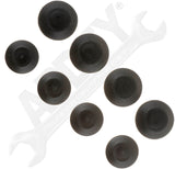 APDTY 13522 Universal Black Plastic Plug Button Assortment, 1/2, 3/8 In