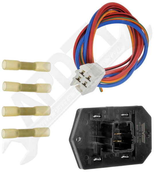 APDTY 136992 Blower Motor Speed Control Resistor Kit With Wiring Harness Pigtail