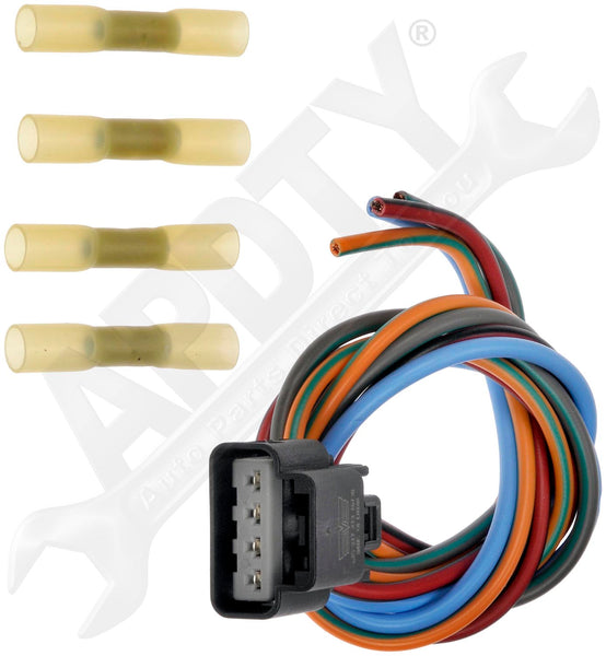 APDTY 138442 4 Wire Pigtail - Male Connector With Female Terminals