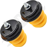 APDTY 139605x2 Rear Axle Suspension Bumper Set; Frame Mounted Leaf Spring Bumper