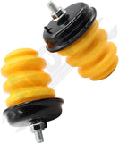 APDTY 139605x2 Rear Axle Suspension Bumper Set; Frame Mounted Leaf Spring Bumper