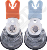 APDTY 140060 Door Lock Cylinder Left & Right Set w/ New Keys; Black; Flush-Mount