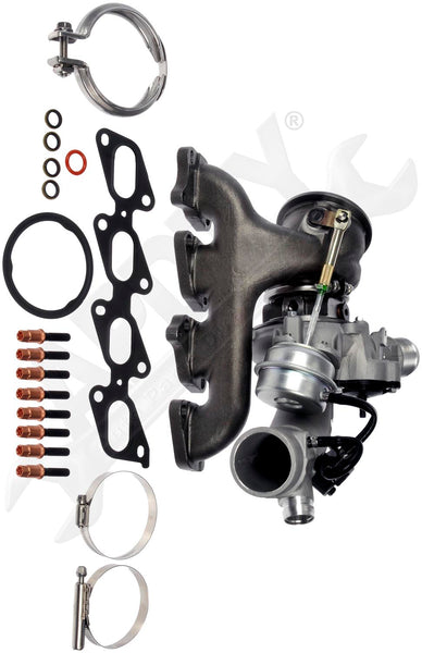 APDTY 140100 Exhaust Manifold Turbocharger Kit w/ Gasket & Clamps Fits 1.4L