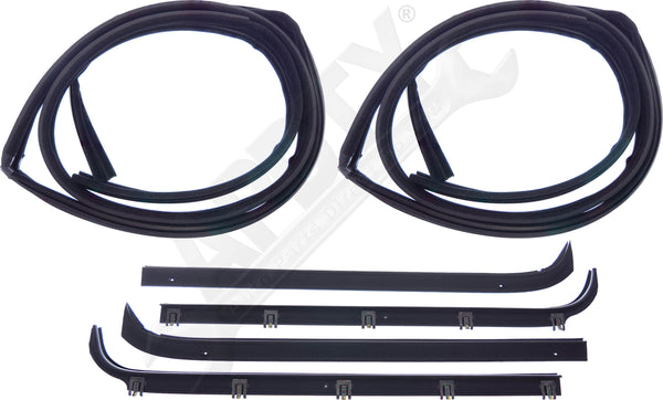 APDTY 140850 Door Window Channel Rubber Belt Weatherstrip Dew Wipe Set