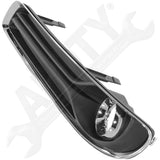 APDTY 141395 Fog Lamp Light Trim Cover Panel Black w/ Chrome Trim Fits Left