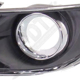 APDTY 141395 Fog Lamp Light Trim Cover Panel Black w/ Chrome Trim Fits Left