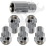 APDTY 142127 Wheel Nut Lock Chrome Acorn Set 1/2-20 Fits Select 1936-2005 Models