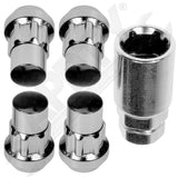 APDTY 142133 Wheel Nut Lock Chrome Acorn Set M14-1.50