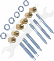 APDTY 14258 Exhaust Manifold Stud & Nut Kit; 6 Studs, 6 Brass Nuts, 6 Washers