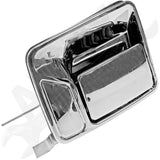 APDTY 143315 Exterior Door Handle; Chrome; Rear Left