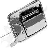 APDTY 143315 Exterior Door Handle; Chrome; Rear Left
