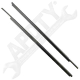 APDTY 143688 Front Door To Window Glass Dew Wipe Rubber Weatherstrip Seal Set