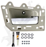 APDTY 153652 Interior Door Handle Kit; Chrome Lever Beige Housing; Front Right