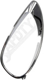 APDTY 153672 Front Left Heavy Duty Teardrop Shape Chrome Headlamp Bezel