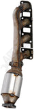 APDTY 154433 Catalytic Converter with Integrated Exhaust Manifold