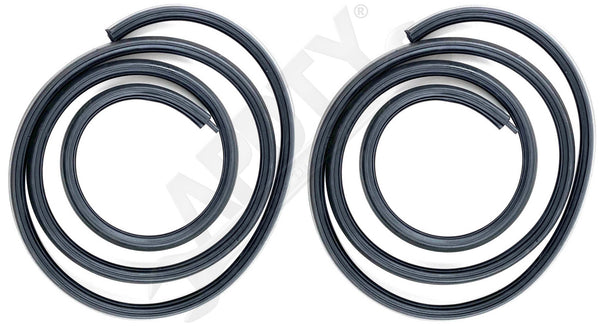 APDTY 154581 Front Door Rubber Weatherstrip Seal Set (Crew Cab or Standard Cab)
