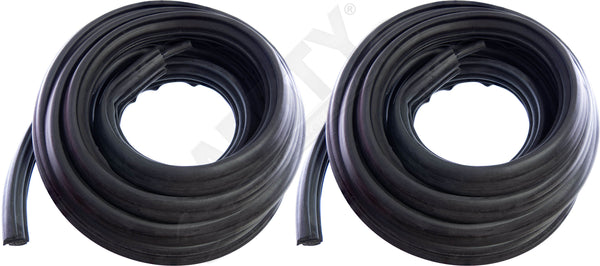 APDTY 154588 Front Door Body Mounted Rubber Weatherstrip Seal Set (Extended Cab)