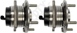 APDTY 155416x2 Wheel Hub Bearing Assembly w/ ABS Speed Sensor; Pair; Rear L&R