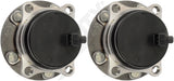 APDTY 155416x2 Wheel Hub Bearing Assembly w/ ABS Speed Sensor; Pair; Rear L&R