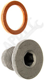 APDTY 156319 Oil Drain Plug Standard M16-1.50 Allen Head Replaces 11137585928