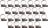 APDTY 156709 25-Pcs Stainless Steel Adjustable (13-19mm) Worm Gear Hose Clamps