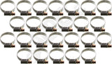 APDTY 156711 25-Pcs Stainless Steel Adjustable (20-32mm) Worm Gear Hose Clamps