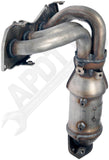APDTY 157499 Catalytic Converter with Integrated Exhaust Manifold