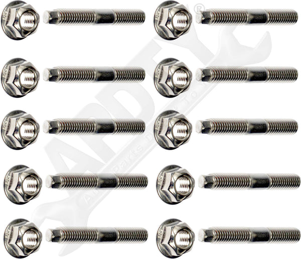 APDTY 157967 Cylinder Head To Exhaust Manifold Stainless Steel Stud Bolt Nut Set