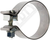 APDTY 158489 Stainless Steel Exhaust Pipe Clamp 3" Inch