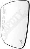 APDTY 159555 Front Right Plastic Backed Mirror Glass - Models with Heated Mirror