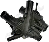 APDTY 159840 Engine Water Outlet Coolant Thermostat Housing Assembly