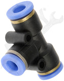 APDTY 160236 Air Hose 3-Way Quick Disconnect Push-On Splitter T-Fitting (ID 6mm)